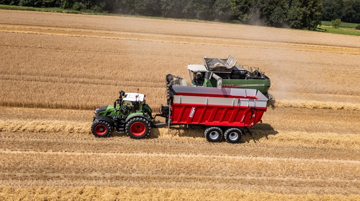 Selvom afskubbervogne traditionelt anvendes til grovfoder og majs, viser flere danske brugere nu interesse for at bruge dem som kornvogne. Foto: Krampe