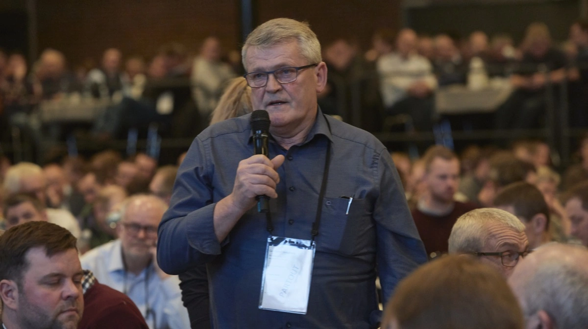 Carl Heiselberg, formand for Danske Kartofler, håber på politisk forståelse for, at udfasning af PFAS-pesticider kræver tid og faglige løsninger. Her er han fotograferet under en plantekongres. Arkivfoto: Erik Hansen