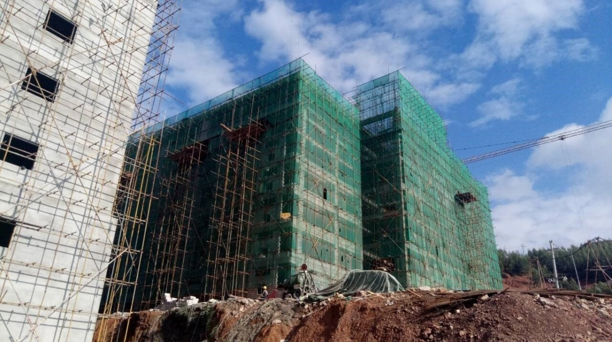 I Kina er der allerede bygget adskillige højhuse til produktion af svin. Som et led i en bæredygtig strategi er turen nu kommet til Hong Kong. Billedet er fra Kina. Arkivfoto