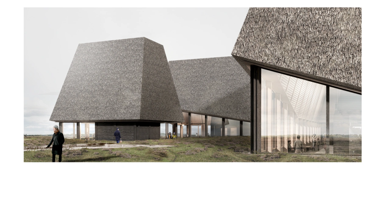 Hedens Hus – tegning med udsnit af bygning, som man forestiller sig, at det kommer til at se ud. Presse-illustration