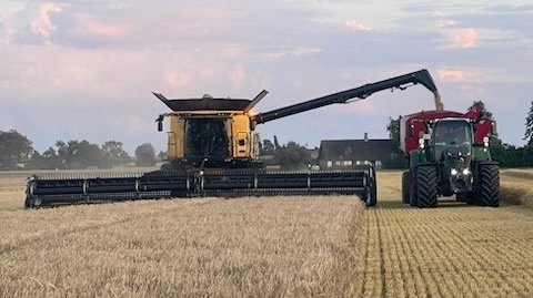 - På det sydlige Lolland kan vi fortsat høste vårbyg. Hidtil har vi høstet 8,0 t/ha i sorten Skyway, som er maltbyg, fortæller John Brædder.
