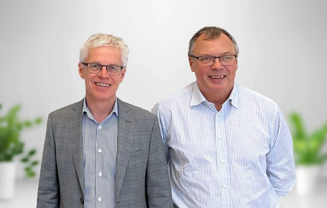 Fra Lihme Protein Solutions: Adm. direktør Karsten Lindved (tv.) og stifter Allan Lihme (th.). Foto: Danish Agro