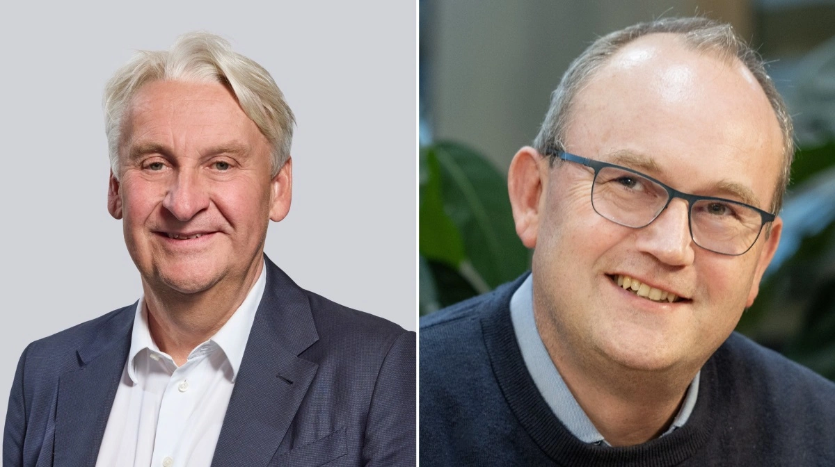 Fra venstre: Mogens Nørgaard Mogensen og Carsten Rasmussen er nye medlemmer af bestyrelsen i Danish Crown AmbA. Foto: Danish Crown