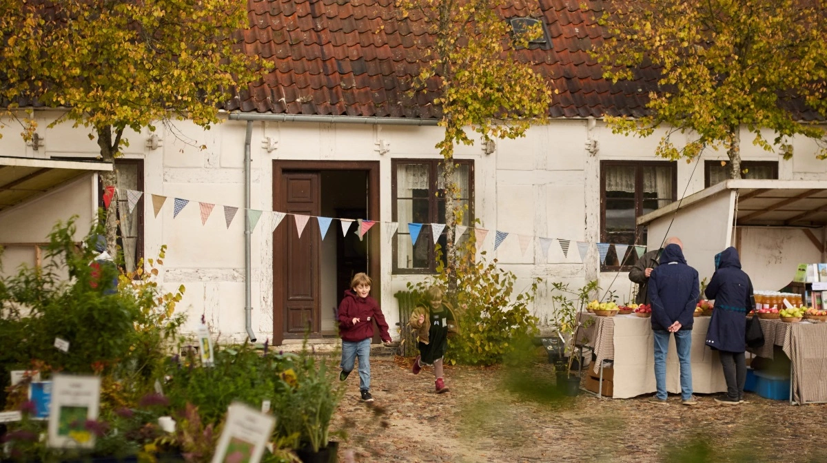 Høstmarkedet på Frilandsmuseet byder både på landidyl og debatter om, hvordan vi kan bruge fortidens metoder i nutidens fødevareproduktion. Foto: Frilandsmuseet.