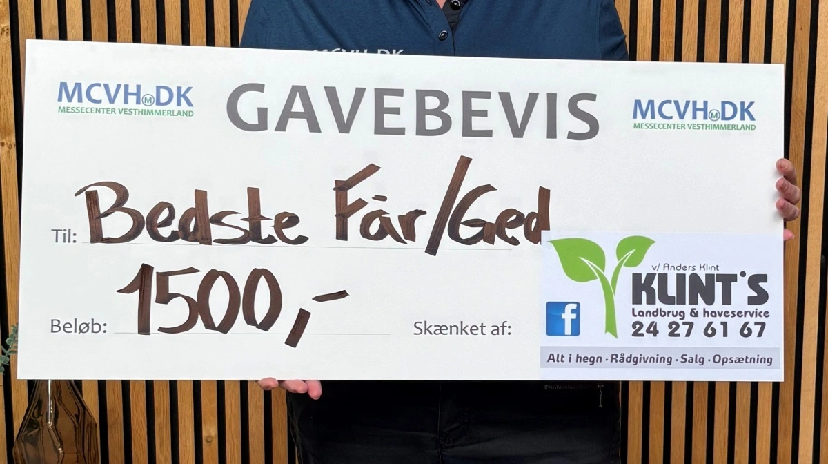 Bedste får eller ged modtager 1.500 kroner af Klint´s Landbrug & Haveservice.