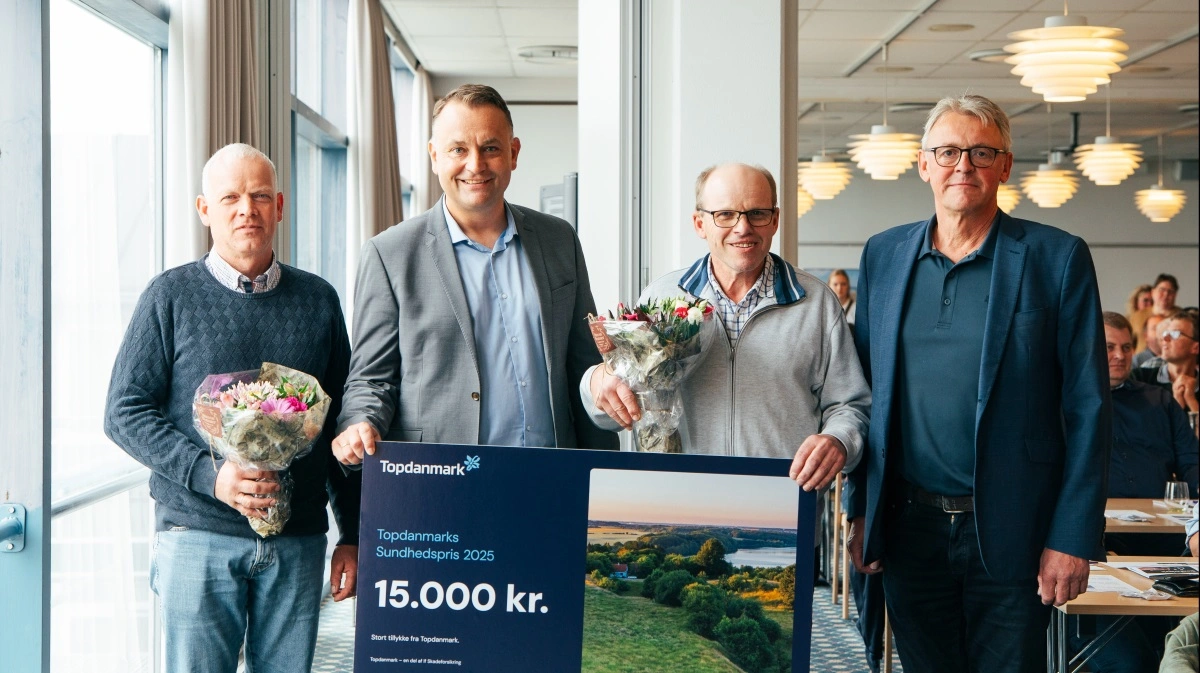 Sundhedsprisen gik til Peter Jørgensen fra Ejstrupholm i Midtjylland. Det kastede en check på 15.000 kroner fra Topdanmark af sig. 