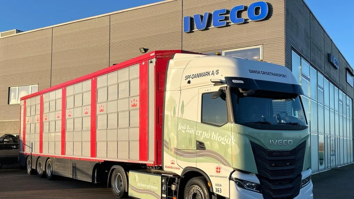 Et nyt samarbejde mellem Iveco, Stiholt og SPF-Danmark betyder, at de første lastbiler i en biogasbaseret flådeaftale kører på de danske veje. Foto: Danish Crown