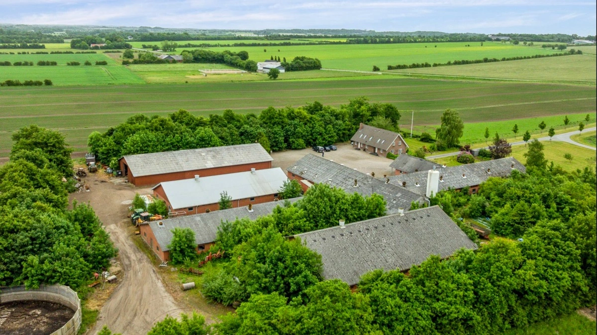De store, regulære marker omkring hovedejendommen gør ejendommen velegnet til specialafgrøder, ifølge salgsmaterialet.