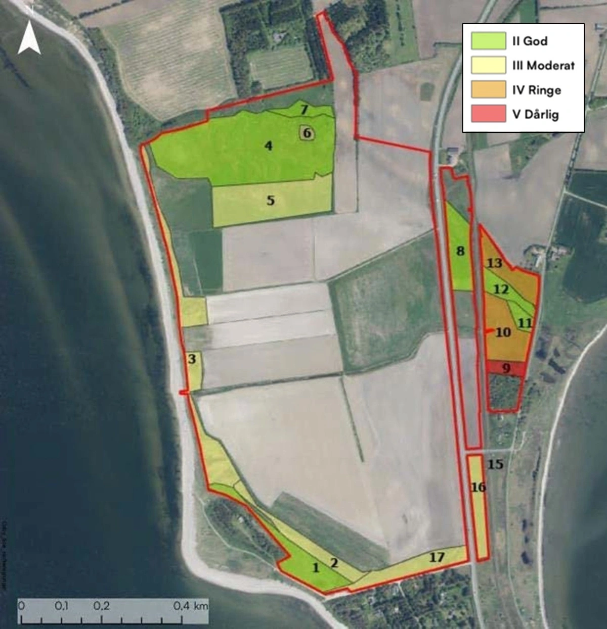 Det planlagte vådområde ved Odby Sø ligger på Thyholm syd for Odby by. Området strækker sig mellem Oddesundvej mod øst og jernbanen mod vest, tæt ved Nissum Bredning. Illustration: Struer Kommune