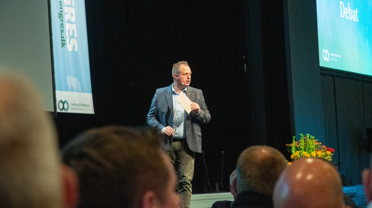 Der blæser nye vinde fra L&F Gris' top, hvis nye formand H. C. Gæmelke her ses på podiet ved sidste års kongres. Arkivfoto: Anne Wolfenberg