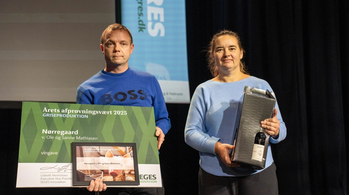 Årets Afprøvningsvært 2025 Nørregaard v/Ole og Sanne Mathiasen fra Suldrup. Foto:  Alexander Dornwirth