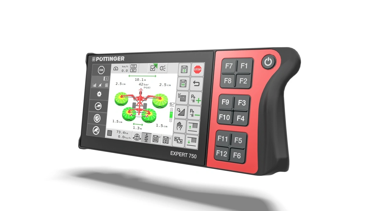 Den nye Expert 750-terminal fra Pöttinger er Isobus-kompatibel og klar til kameraovervågning og High-Speed Isobus.