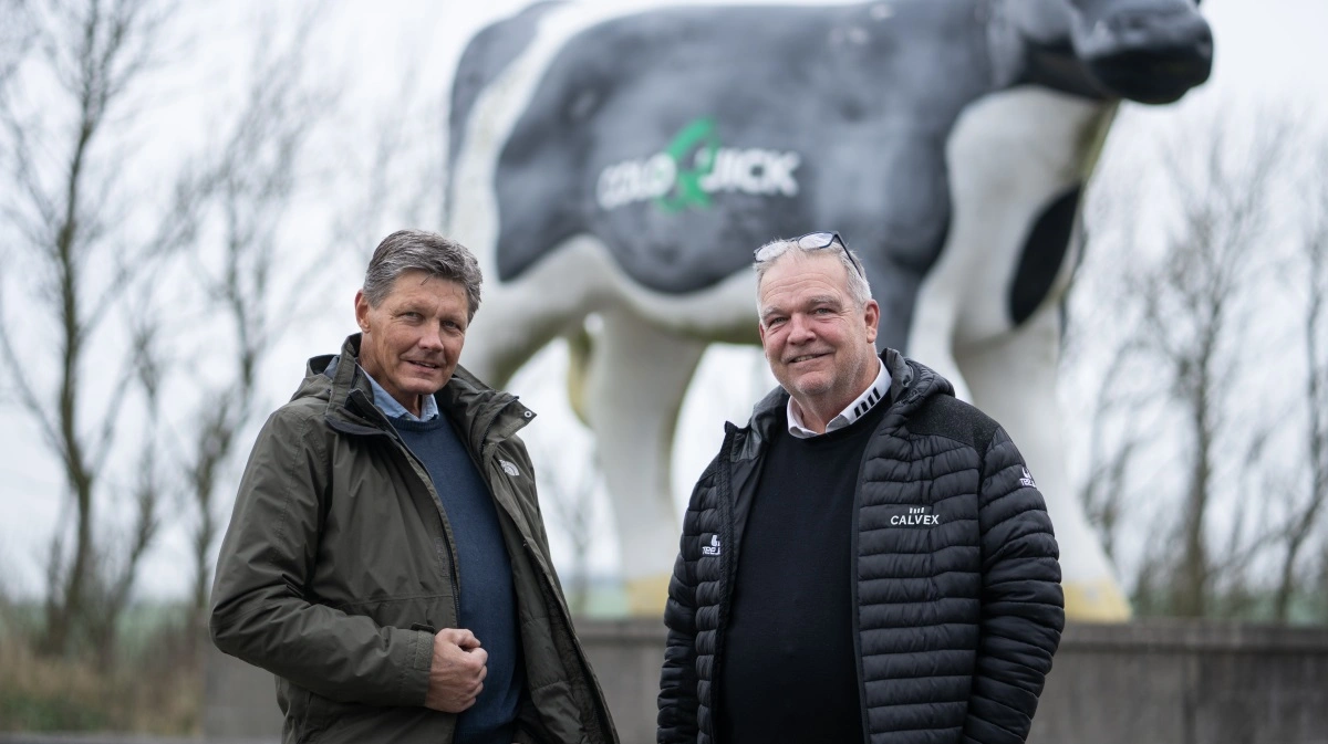 Calvex-makkerskab opløses efter 18 år: Adm. direktør Brian Mølgård Pedersen (th) og Niels Jørgen Jacobsen (tv) går hver til sit i fuld enighed.