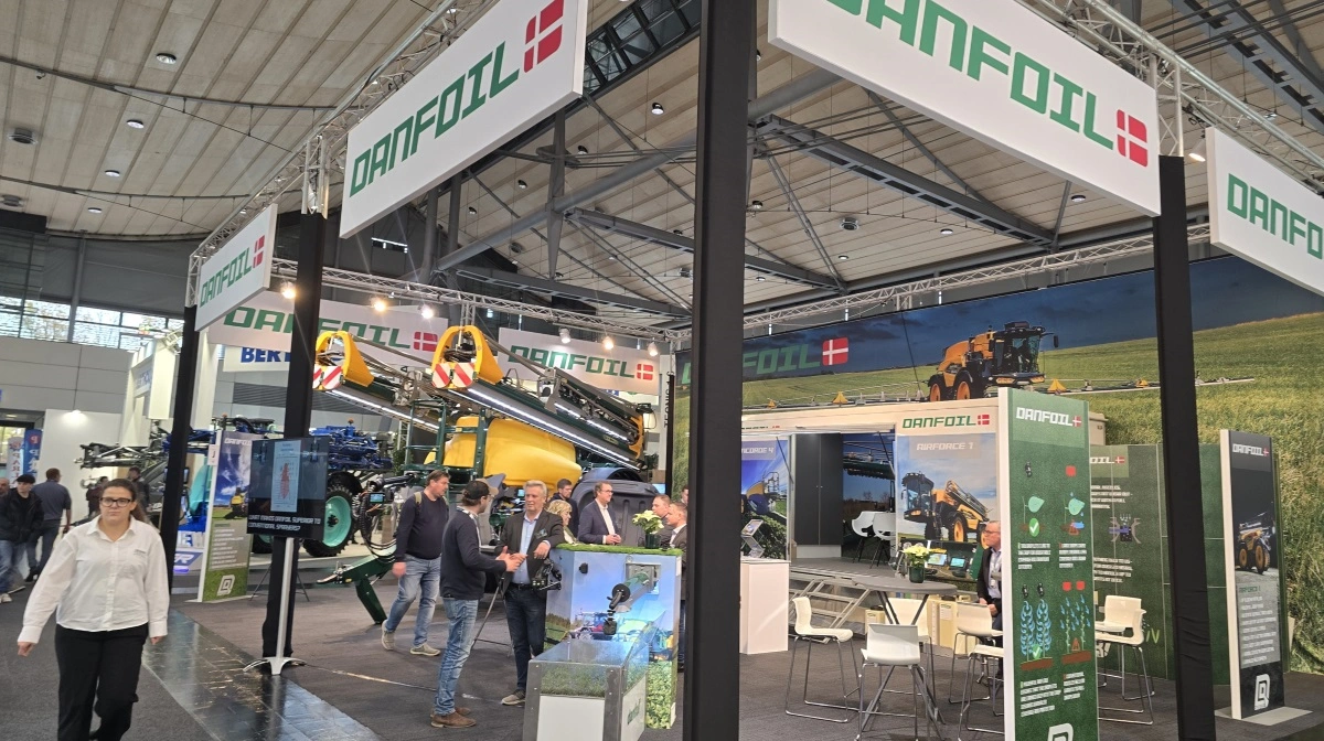 Danfoils velplacerede stand i Hal 9 på Agritechnica.