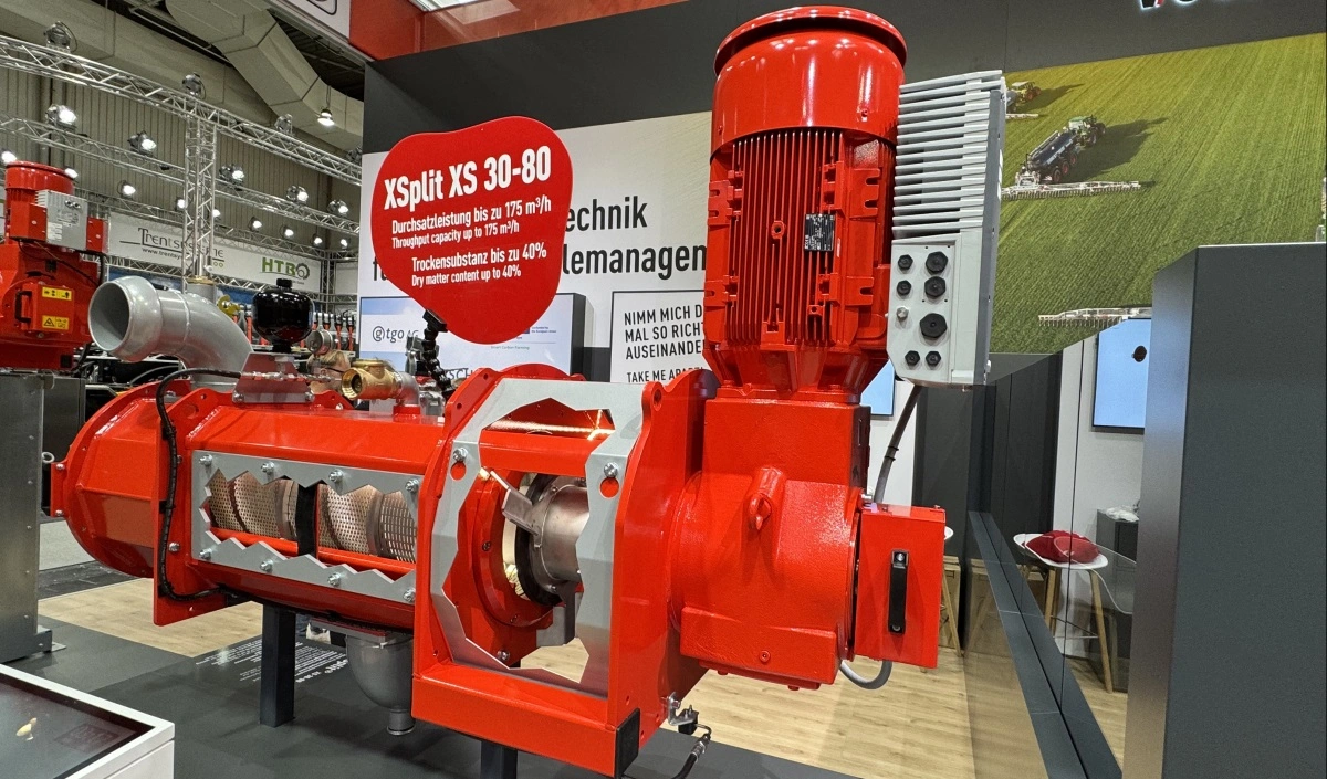Den nye skruepresse-separator XSplit XS30-80 får verdens­premiere på Agritechnica 2025. Kapacitet op til 175 m³/time og servicevenligt design med VarioAdjust-system. Fotos: Per Jørgensen