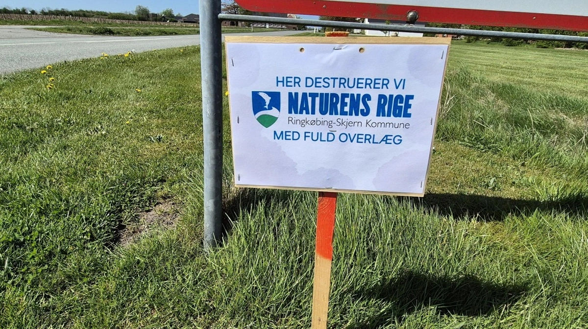 Ringkøbing-Skjerns mange energiprojekter har i lang tid skabt lokal harme. Billedet her stammer fra sommeren 2024, hvor aktivister satte en række skilte op langs vejene i den vestjyske kommune. Arkivfoto: Henning K. Andersen