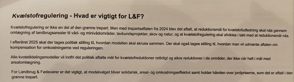 Her ses Landbrug & Fødevarers forståelse af den grønne trepart. Foto: Morten Ipsen