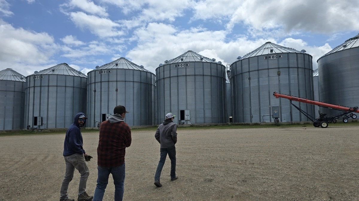 Hele høsten fra de 9.000 hektar kan lagres i farmens siloanlæg, der også indeholder tørreri.