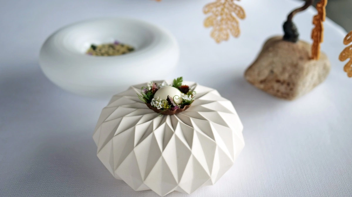 Vinder-oste-ret fra restaurant Ti trin ned. 