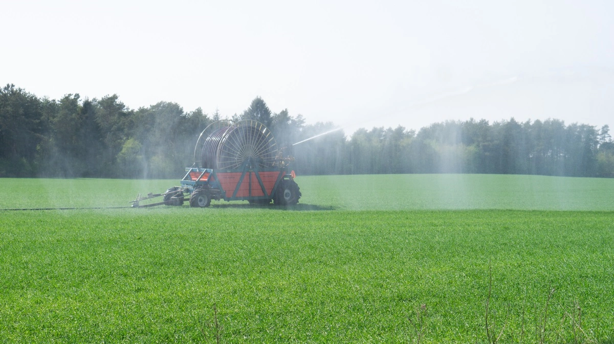 Mens vandingsmaskinerne kørte lystigt flere steder i Danmark, var det andre steder svært at få vandingstilladelser. Det var blandt andet tilfældet i Sønderjylland. Arkivfoto: Henning K. Andersen