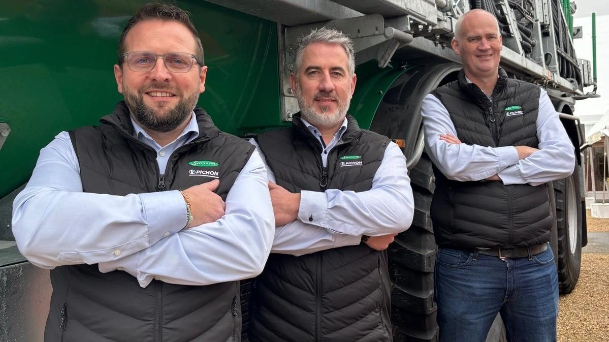 De tre nye territory managers hos Samson Group. Fra venstre: Maxime Mas, Julien Brun og Aaron Keogh. Foto: Samson