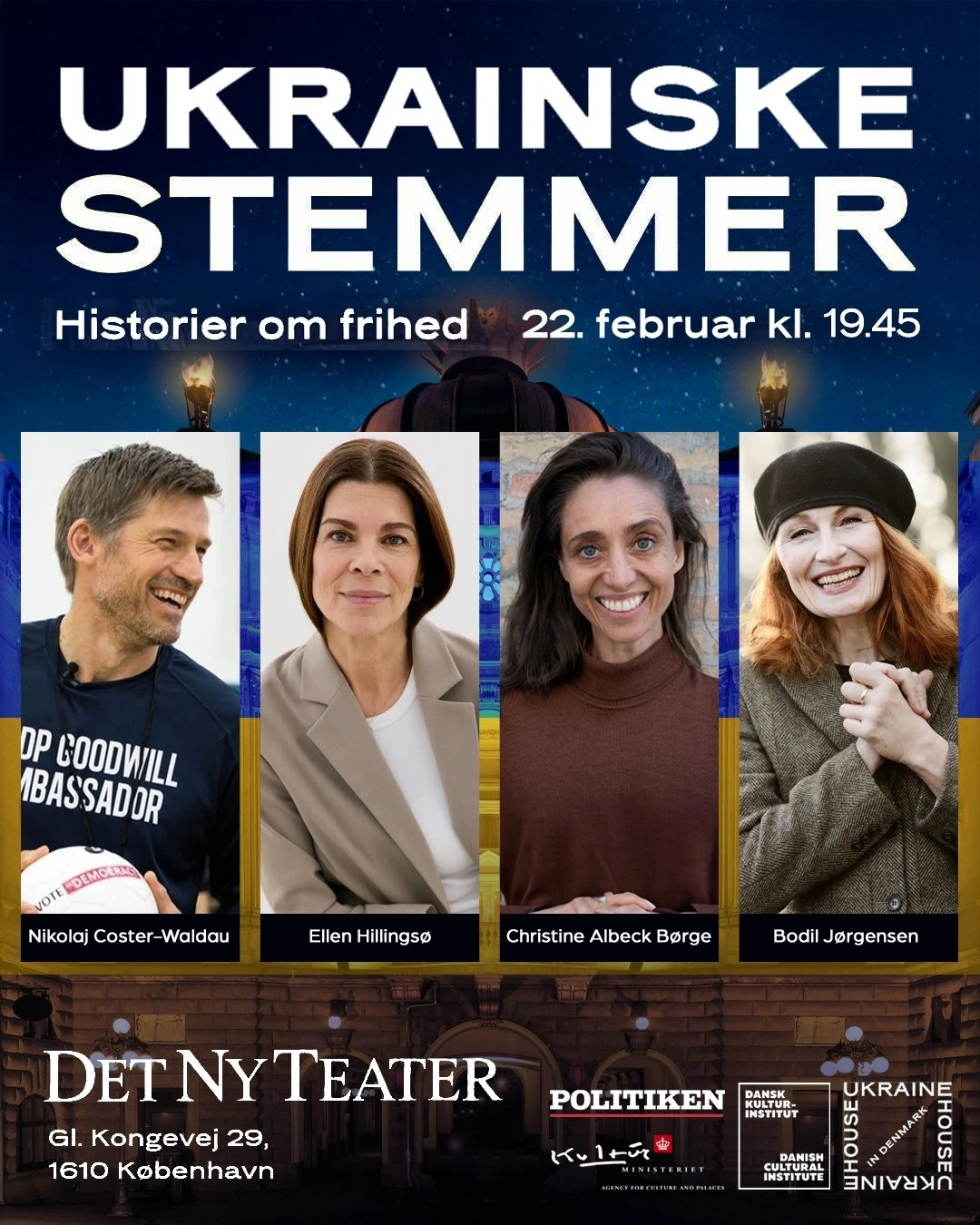 Det er væsentligt at holde fast i kulturen, selv når man er i krig. Det er holdningen i Ukraine, og det er arrangementet Ukrainske stemmer - Historier om frihed med til at bakke op om. Pressefoto