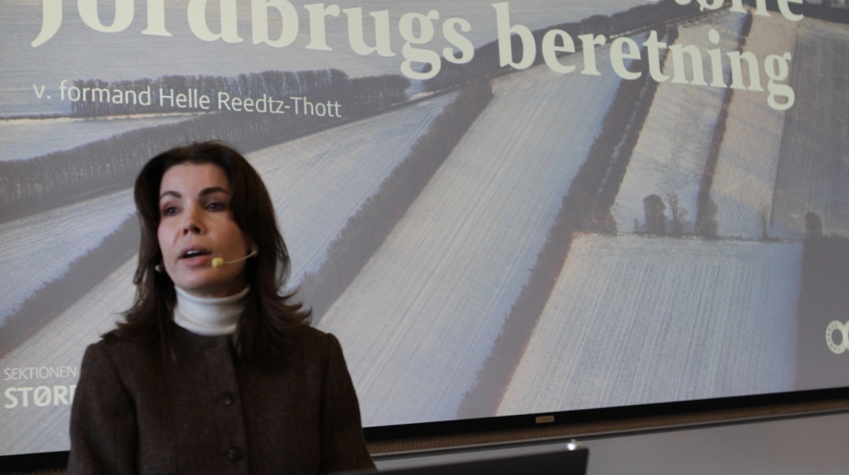 Det er en uholdbar situation, at danske lodsejere og planteavlere står uden vished om, hvilke midler der faktisk vil være tilgængelige efter 2026, lød det fra formanden Helle Reedtz-Thott. Fotos: Morten Ipsen 