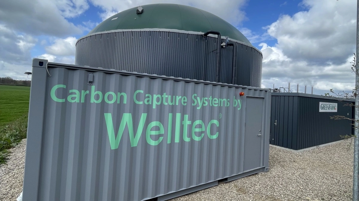 Nyt CO2-fangstsystem testes på Gråsten Landbrugsskole og kan gøre biogen CO2 fra biogas til en ny forretning for landbruget. Foto: GreenFarm