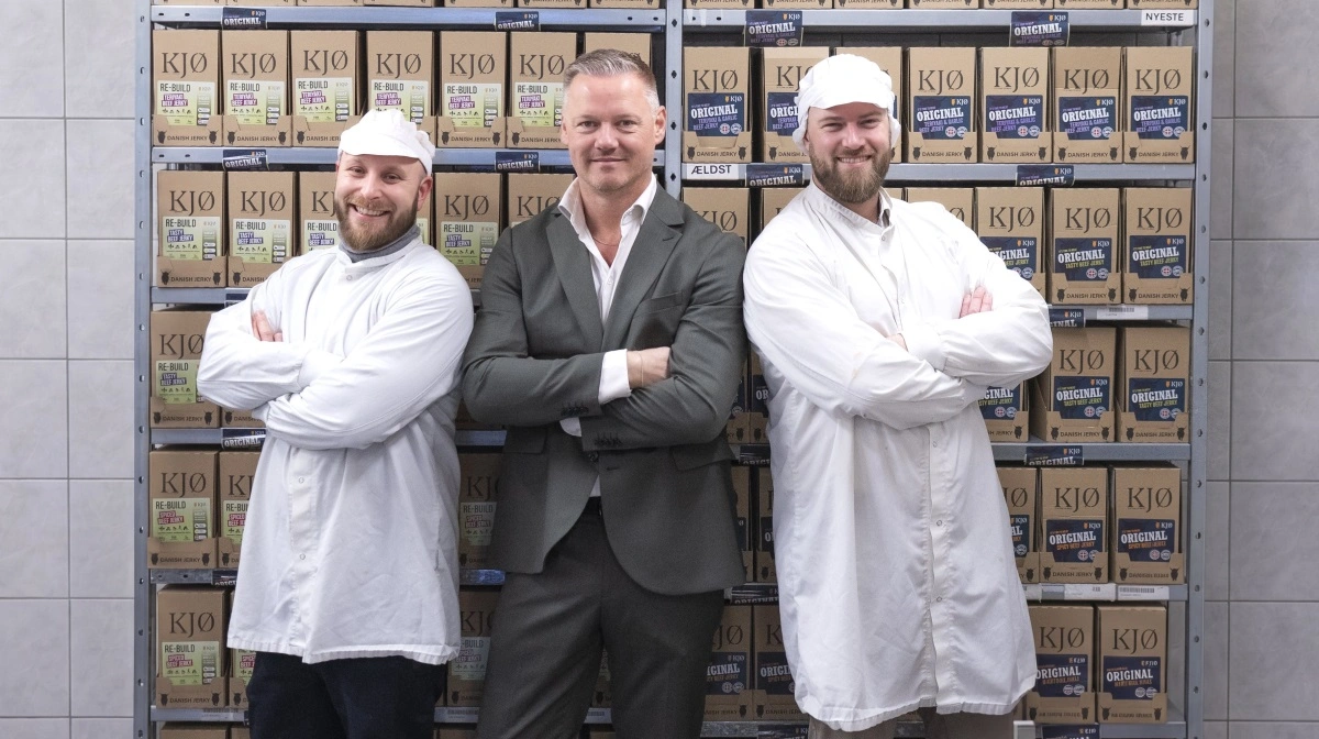 Kjø's indehavere, Per Stenger (tv.) og Thomas Düwel, sammen med investor Morten Larsen (i midten). Foto: Kjø