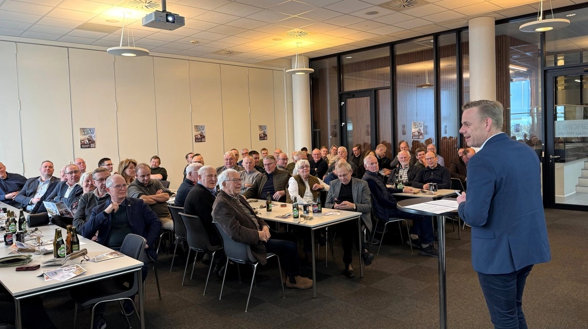 Formand for Holstebro Struer Landboforening, Anders Nørgård, talte om behovet for regelforenkling: - 
Vi er helt med på, at der skal være regler. Men vi er nødt til at få ryddet op, sagde han. Foto: Holstebro Struer Landboforening