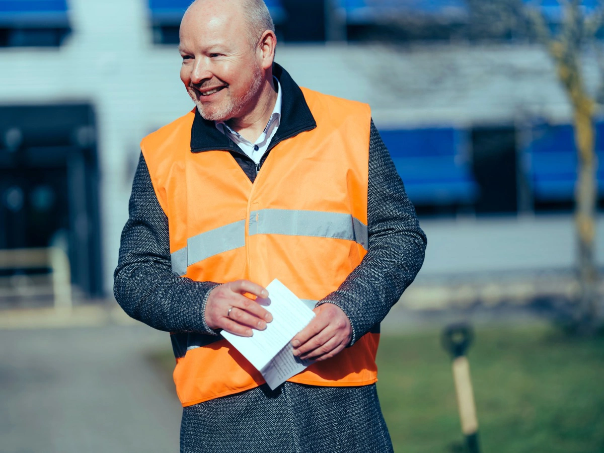 Per Lund Hansen, Managing Director i Alfa Laval København, var blandt dem, der holdt tale i forbindelse med første spadestik.