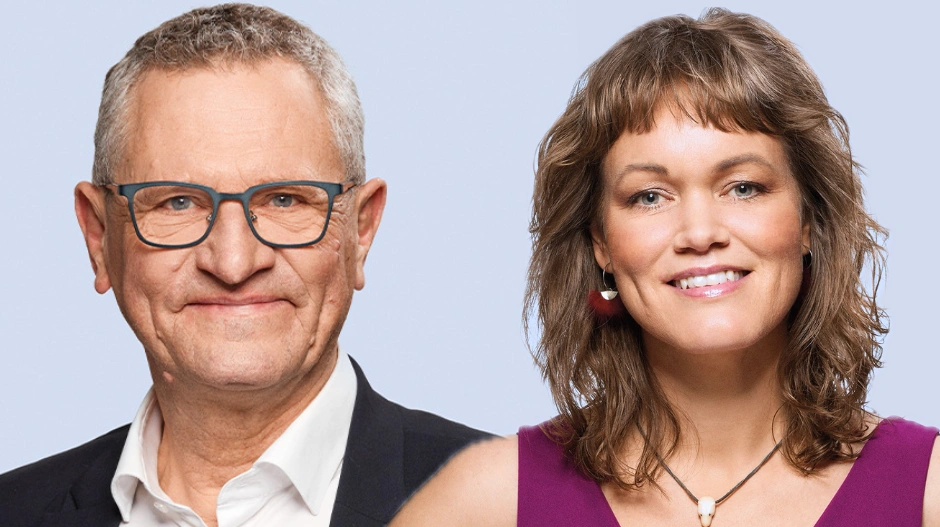 Frida Vyff Bruun, folketingskandidat for Moderaterne i Sydjylland, og Henrik Frandsen, medlem af Folketinget for Moderaterne.