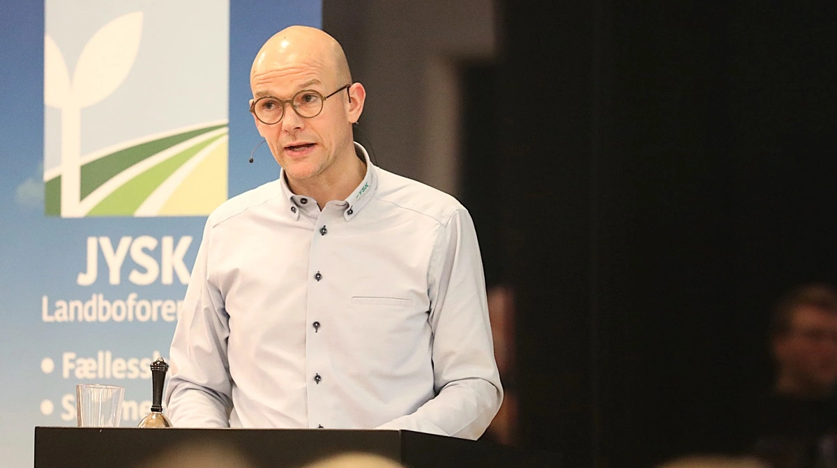 - Jeg er ikke – Jysk Landboforening er ikke sat i verden for at afvikle dansk landbrug, sagde formand Allan V. Pedersen fra talerstolen i sin beretning. Fotos: Jysk Landboforening