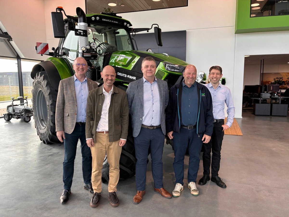 Fra venstre: Den nye bestyrelse i Moni Worldwide består af bestyrelsesformand Keld Rosenbæk Demant, adm. direktør Henrik Hansen, Hans Christian Jørgensen, Thomas Mortensen og Niels Borello Lausen. Foto: AgriKom