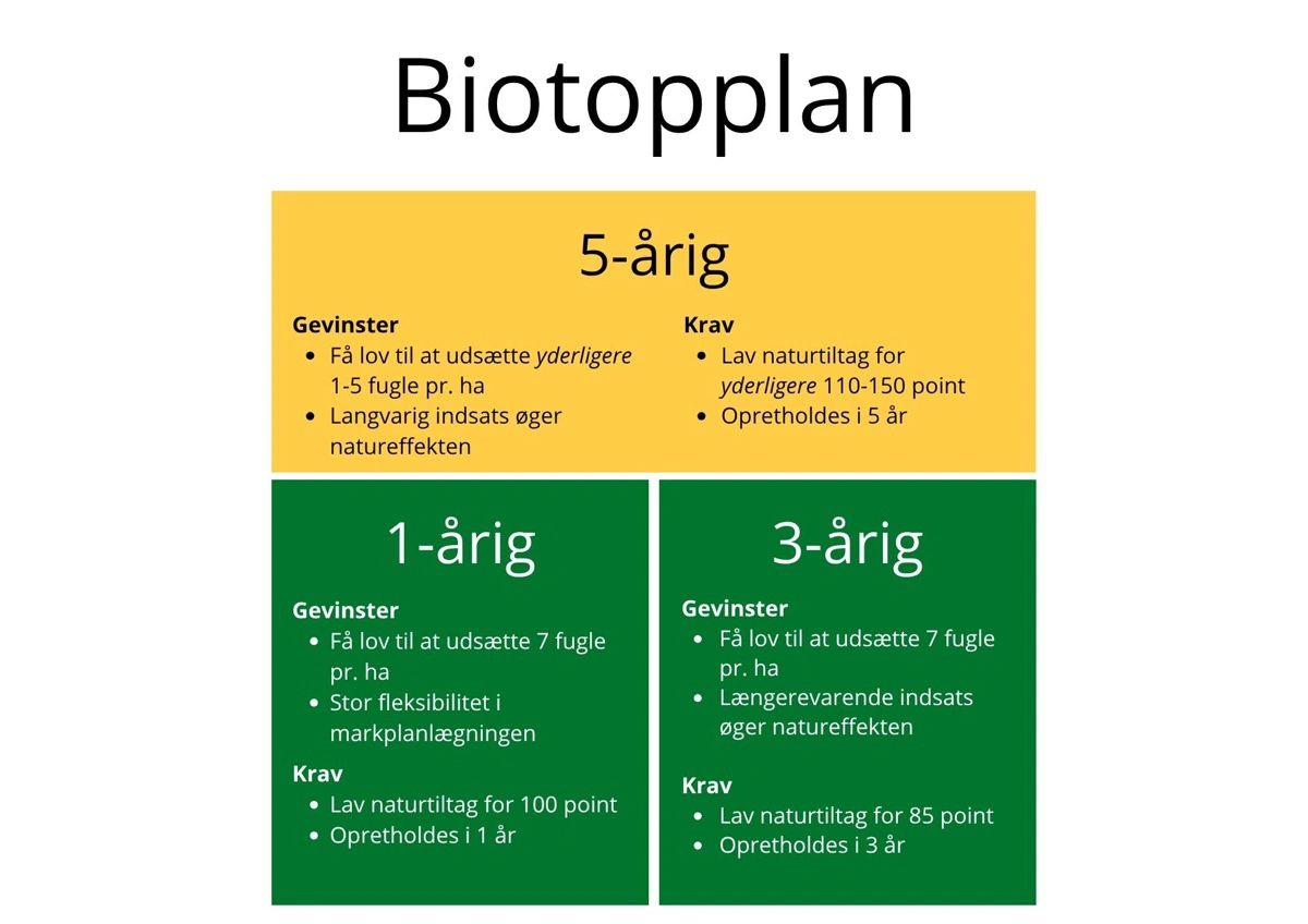 En biotopplan er et effektivt værktøj til at løfte biodiversiteten på bedriften. Der er forskellige muligheder. Kilde: Patriotisk Selskab