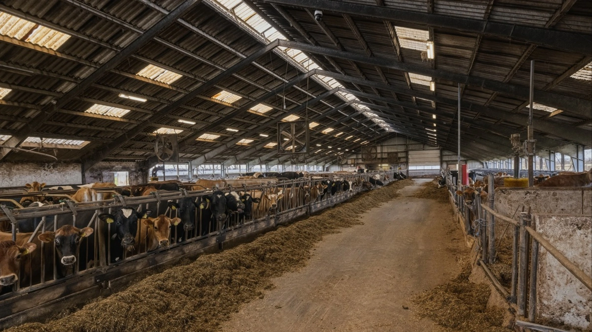 Produktionen er indrettet til op mod 850 køer og drives som en strømlinet mælkeproduktion uden eget opdræt, hvor dyrene indkøbes som højdrægtige.