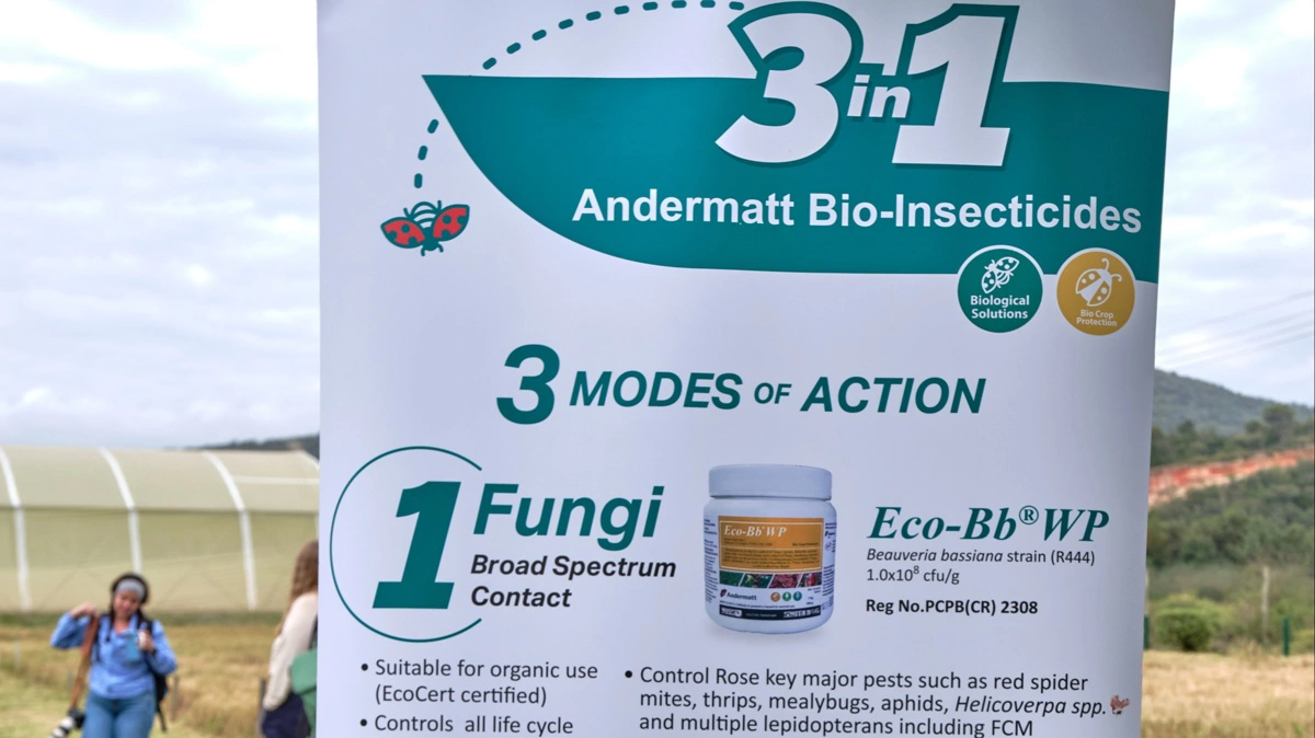Firmaet Andermatt, der har hjemsted i Schweiz, laver en lang række biologisk baserede pesticider og biostimulanter - som vist her.

