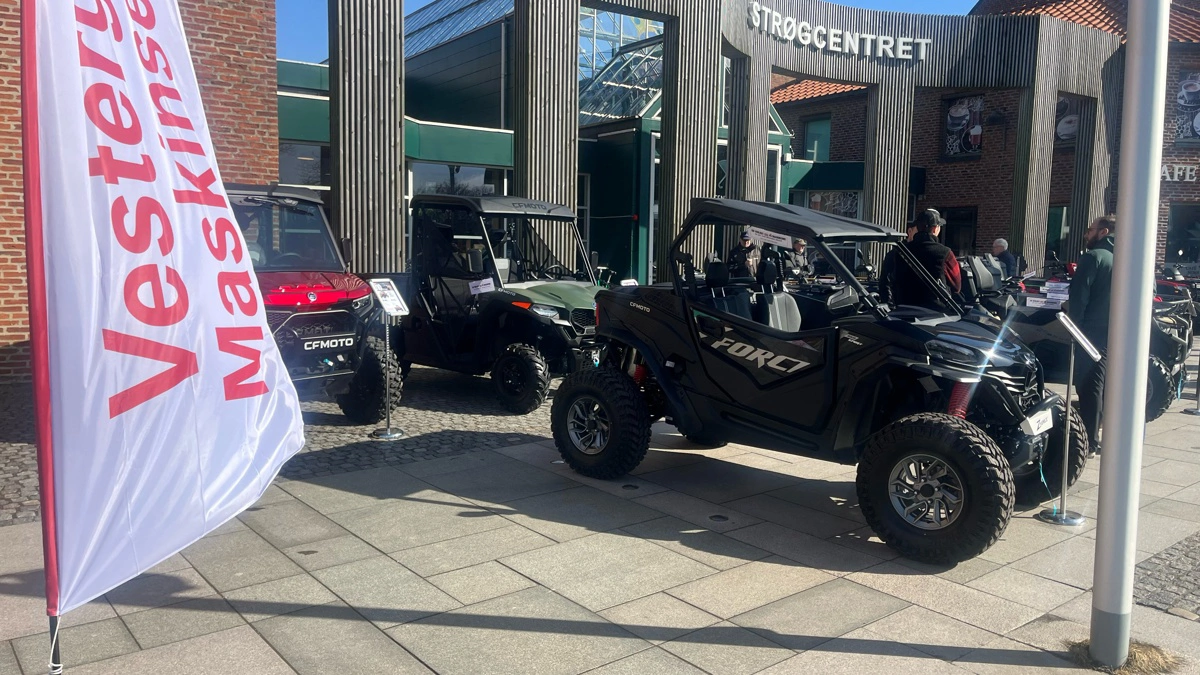 Kunderne kan opleve og handle CFMotos populære ATV- og UTV-modeller, Honda ATV'er samt børne-ATV'er fra Kayo og CFMoto.