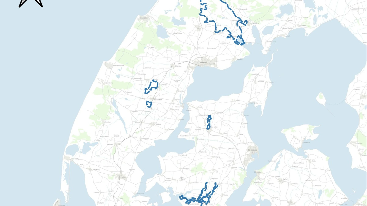 Naturstyrelsen ser i øjeblikket på, hvordan strategiske opkøb af jord omkring Limfjorden kan få vådområdeprojekter i området i mål. Illustration: Fjordland