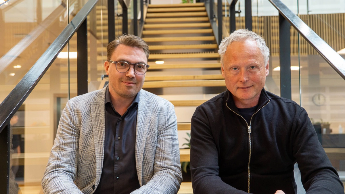 Michael Hyldgaard (tv.) og Søren Bredvig (th.) har delt rollen som adm. direktør i FirstFarms siden maj 2025. Foto: Søren Nørgaard