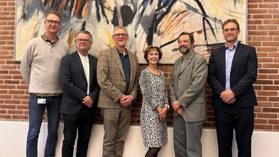 Her er den nye bestyrelse for Odense Fjord Samarbejdet. Fra venstre ses Mads Leth, Leo Jensen, Lars Iversen, Lone Wenzell, Gary Banta og Kasper Aagard. Foto: Amalie Hviid Bartholdy
