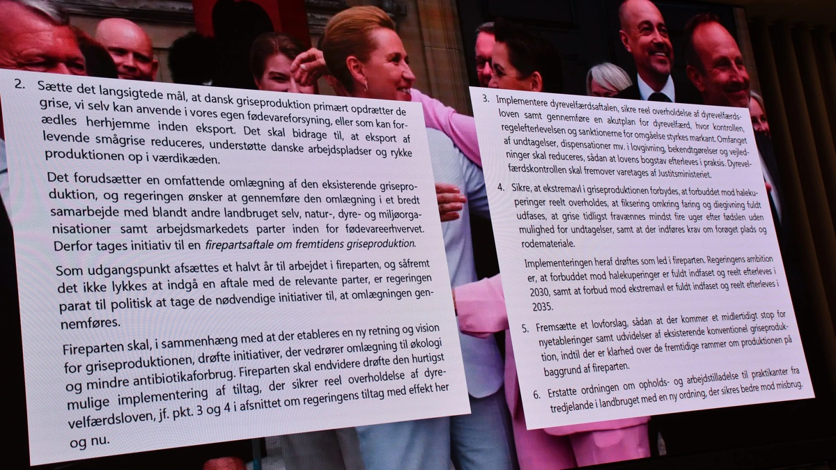 Med udgangspunkt i regeringsgrundlaget gennemgik Noa Redington, hvad fremtiden nu ser ud til at byde på af skrappe sager for landbruget.