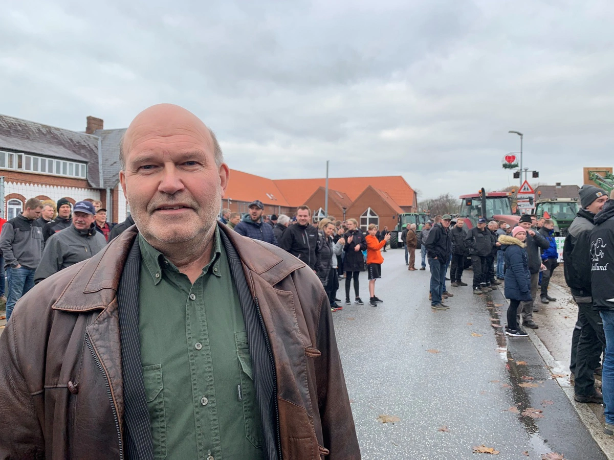 Hans Otto Sørensen til demonstration i Agerskov Gruppen. Arkivfoto