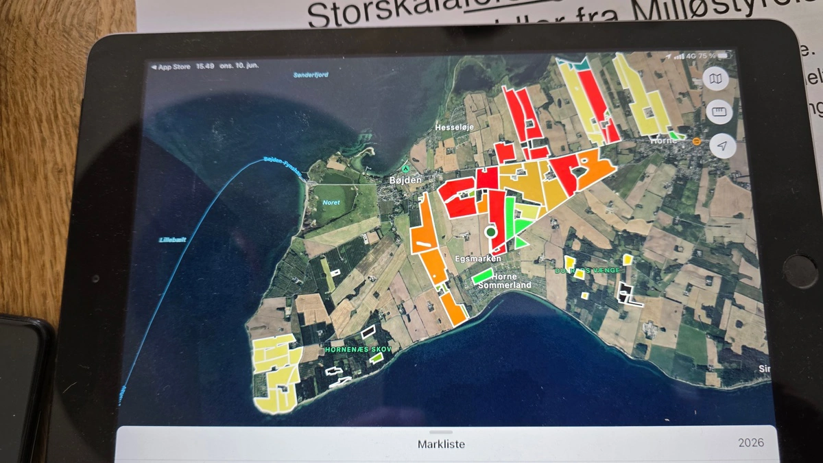 Markerne ligger kystnært og forholdsvis samlet.
