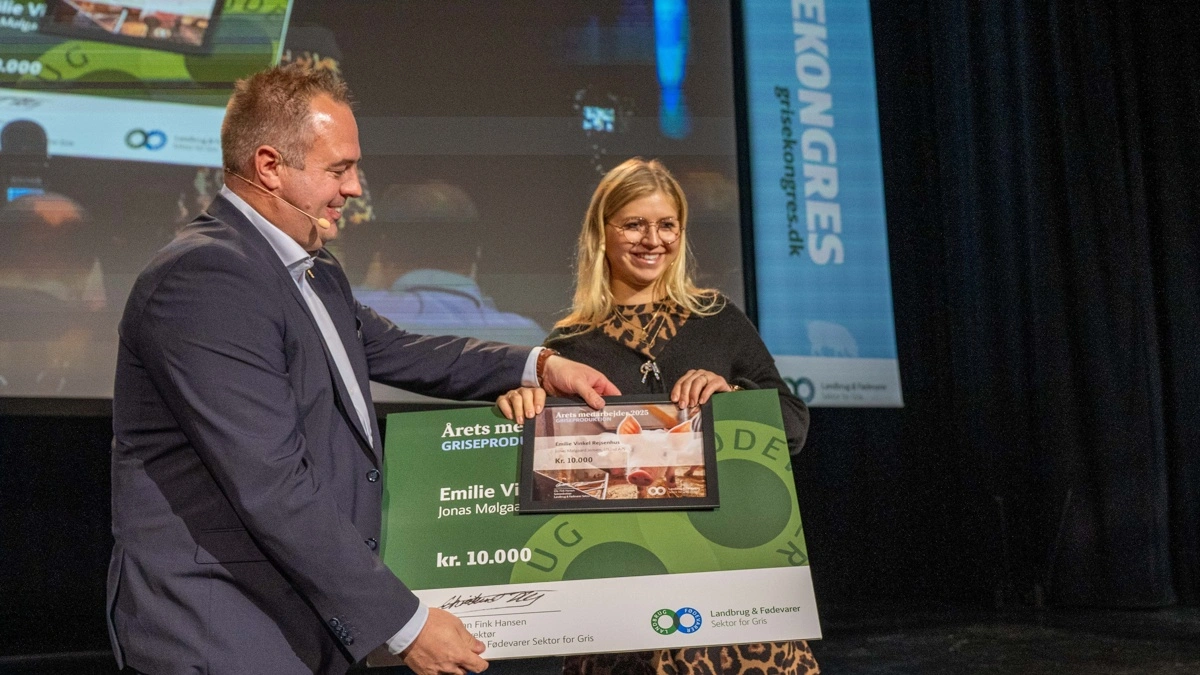 Emilie Vinkel Rejsenhus fra Ulkind A/S modtog prisen som Årets Medarbejder 2025.