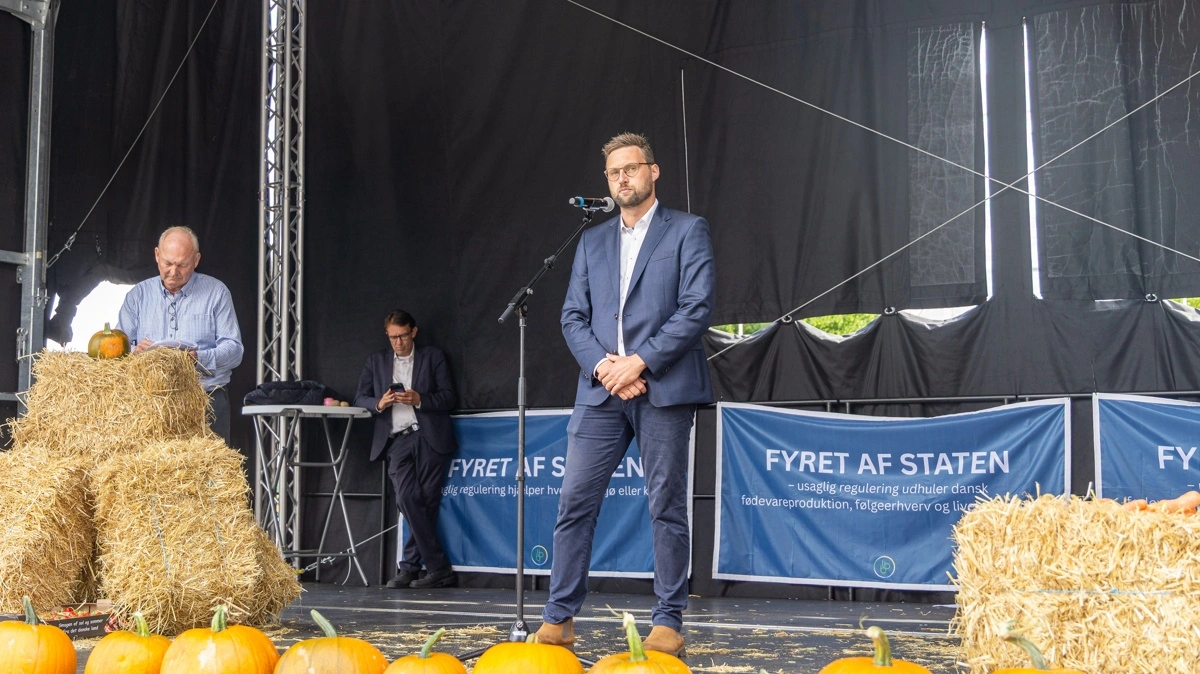 Formand for Bæredygtigt Landbrug, Niels Hauge Mikkelsen, takkede de fremmødte. Foto: Søren Nørgaard