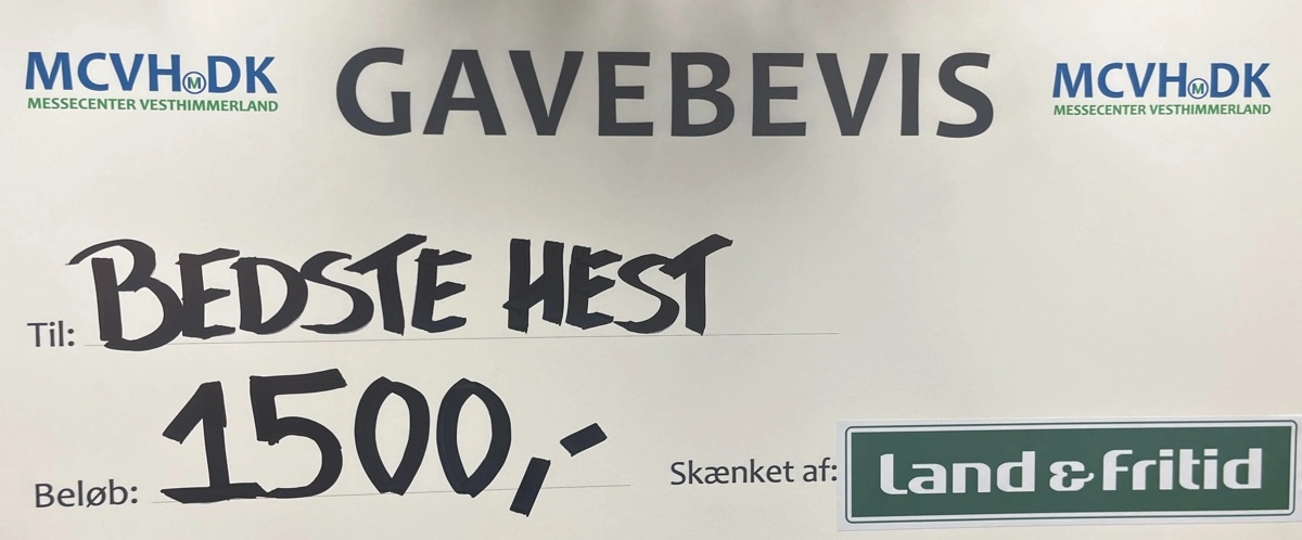 1.500 kroner tildeles bedste hest fra Land & Fritid.