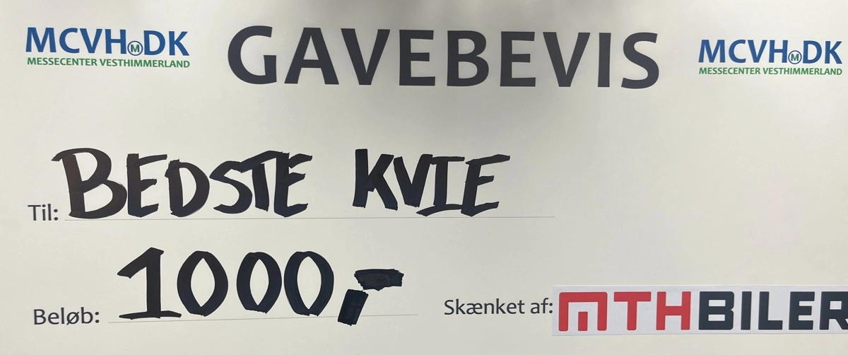 For anden gang, er der i år 1.000 kroner til Kimbrerskuets bedste kvie, som sponsoreres af MTH Biler.