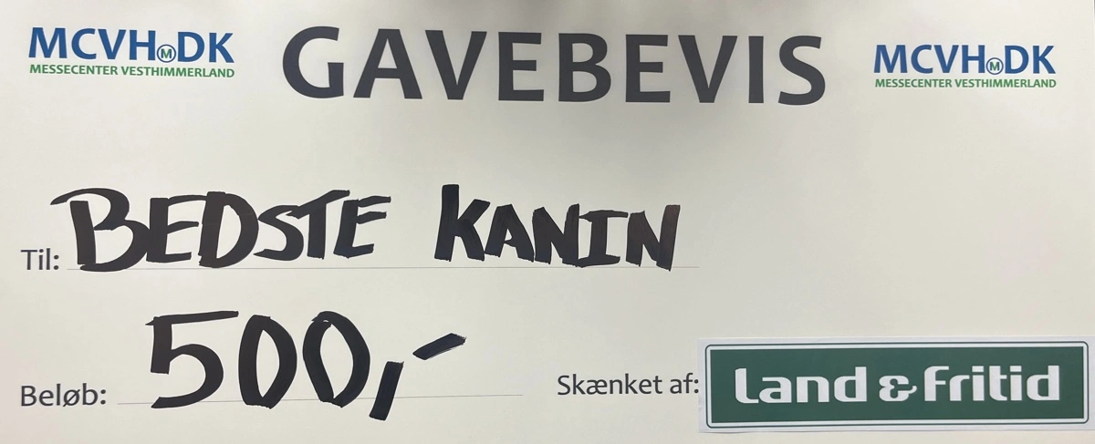 Kimbrerskuets bedste kanin præmieres med 500 kroner fra Land & Fritid.