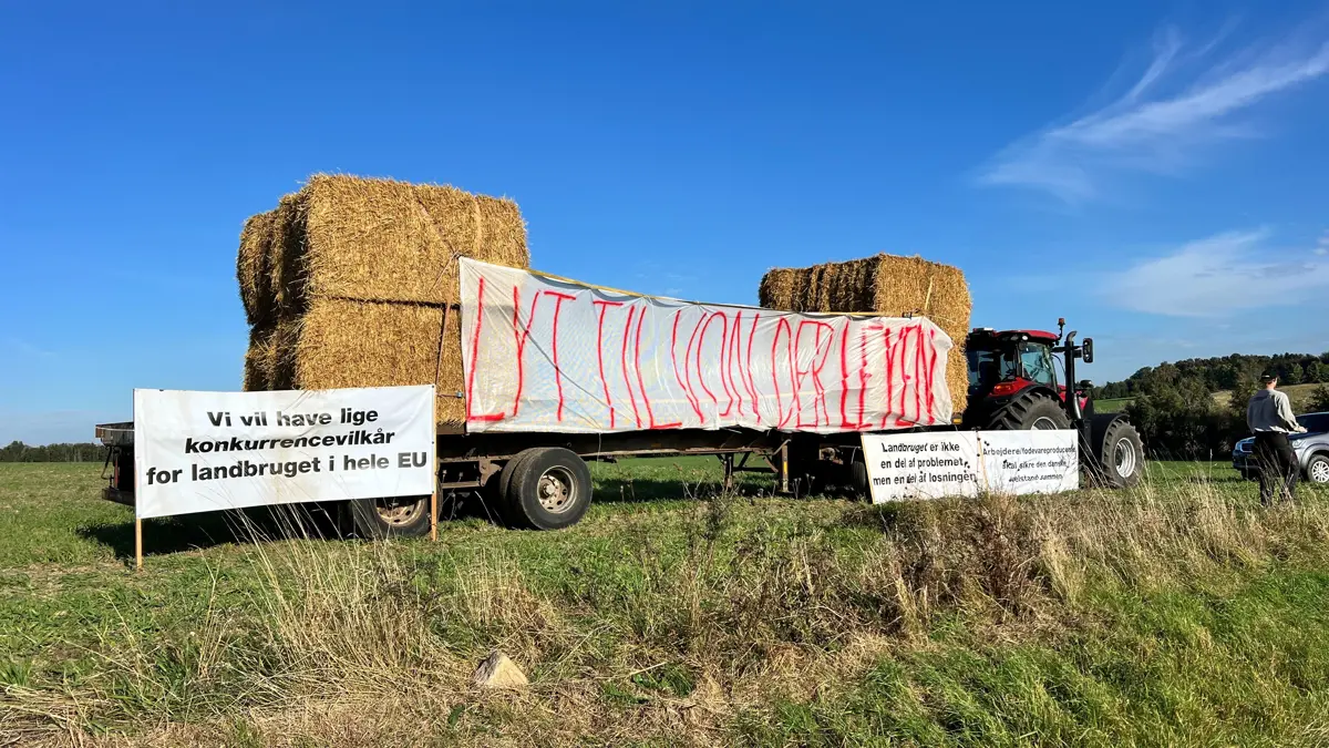 Arrangørerne bag demonstrationen var gruppen Oprør fra Landet, der var mødt op med protestskilte og flag.